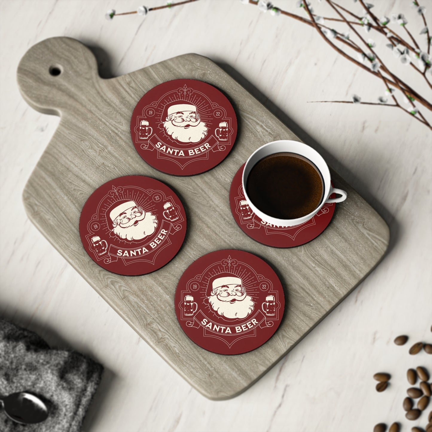 Santa Beer Coasters